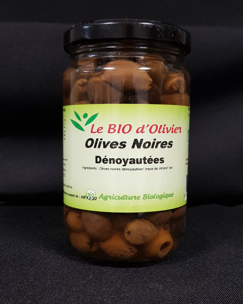 Olives noires natures dénoyautées BIO - 160 g