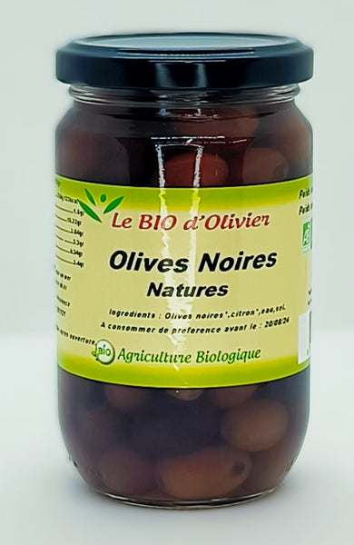 Olives noires natures BIO - 180 g