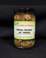 Olives vertes ail persil 300 gr Le Bio d'Olivier
